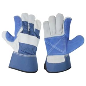 Gants de travail en cuir robustes pour grimpeurs canadiens, en cuir de vachette pleine fleur renforcé, certifiés CE, épaisseur 11 oz, avec manchette de sécurité - Product Image 1