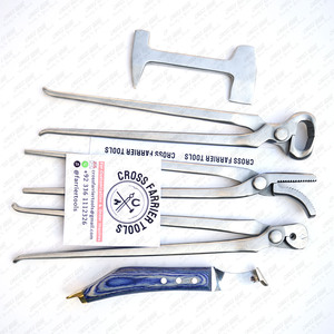 Ensembles d'outils de maréchal-ferrant en acier inoxydable de haute qualité couteau à boucle d'extracteur de chaussure meilleure conception couteau à sabot pointu nouveau Style vétérinaire - Product Image 4