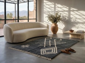ART INDIA TEX Tapis berbère Beni Ourain authentique marocain fait main, à poils épais, avec envers antidérapant, lavable, pour la décoration intérieure, vente en gros - Product Image 4