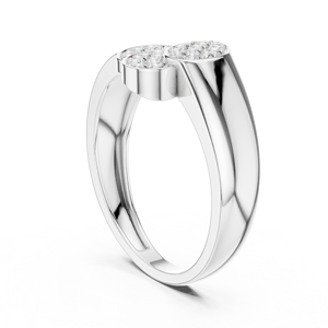 Anillo de Diamante Cultivado en Laboratorio TRI-PETAL RADIANCE para Hombre, Conjunto de Anillos de Oro Blanco Sólido de 18 Quilates con Baño de Rodio, Estilo Minimalista para Boda, Compromiso o Fiesta - Product Image 3