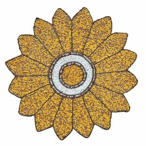 New Arrival Anti-Slip Modern <b>Glass</b> Beaded <b>Table</b> Mat for <b>Coffee</b> <b>Table</b> Dining Wedding Use-<b>Glass</b> Beads & Polyester - Product Image 3