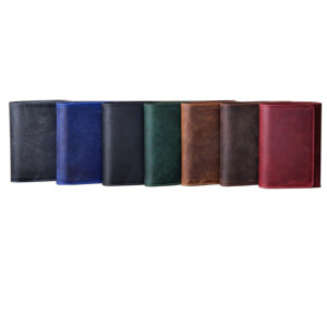 Men <b>Wallet</b> Genuine Leather <b>Wallet</b> With <b>Coin</b> Pouch Tri-Fold purse Handmade Genuine Leather Men's <b>Wallet</b> Multi-color Short <b>Wallet</b> - Product Image 1