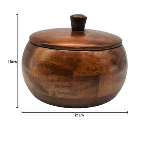 Wooden & brass Roti Box Hand-hammered Designer Chapati Box with wood lid and <b>tongs</b> brass knobs <b>Serving</b> and Dinner - Product Image 5