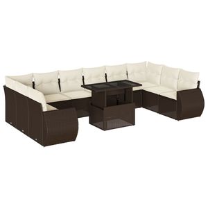 Conjunto de Sofás de Jardín en Color Marrón y Blanco Crema - Product Image 2