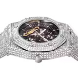 Montre à quartz tendance pour homme avec diamants Moissanite, style hip-hop glacé, montre statement mode - Product Image 3