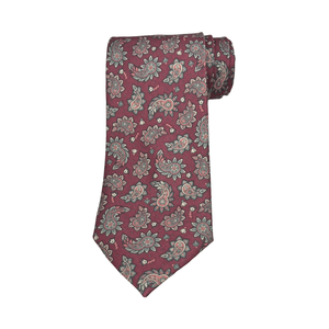 Cravate en soie florale Paisley bordeaux Benon pour homme |   Cravate Jacquard de Luxe de Créateur pour Cérémonies, Affaires et Fêtes – Accessoire de Mode Haut de Gamme - Product Image 1