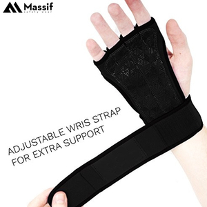 Wholesale Custom Sublimation Printed Breathable Non-Slip Adjustable Wrist <b>Strap</b> Half-<b>Finger</b> Nylon Unisex Gym Gloves Fitness - Product Image 4