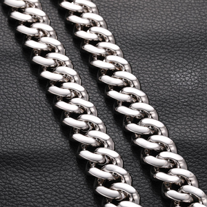 Chaîne cubaine personnalisée Hip Hop en argent sterling 925 plaqué or 14 carats, sertie de diamants Moissanite VVS, pour hommes - Product Image 6