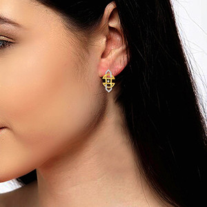 Boucles d'oreilles clous en diamant taille ronde Glam of Connections en or jaune, style romantique pour femme, à porter au quotidien - Product Image 4