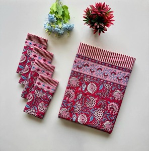 Handmade Vintage Square Floral Cotton Printed Customized Wedding Napkin Block Print <b>Table</b> Cover Eco-friendly Durable <b>Disposable</b> - Product Image 1