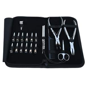 Kit de Herramientas para Extensiones de Cabello Plateadas con Alicates para Abrir y Cerrar Cuentas, Alicates de Crimpado, Gancho de Tracción, Tijeras de Bucle y Clips de Estilizado - Product Image 6