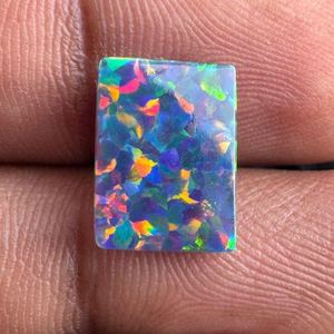 Ópalo sintético de laboratorio con múltiples destellos, corte cabujón, forma de cojín, 12x16mm, excelente calidad, juego de colores, el mejor para collares, gema suelta - Product Image 2