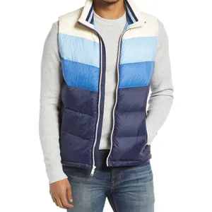 Latest Style Mens Winter Sleeveless Down Jackets Lightweight Quilted Outwear Men Color Block Puffer Vest Gilets