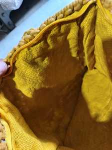 Sac fourre-tout jaune en crochet avec motif géométrique, fermeture à bouton, style bohème, sac à main pour femme, usage quotidien décontracté - Product Image 5