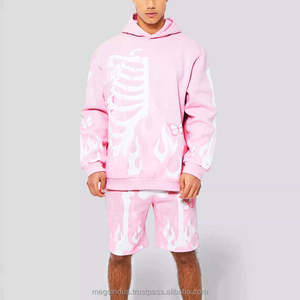 Streetwear de jogging avec logo personnalisé pour hommes, ensemble sweat à capuche et pantalon de survêtement en molleton décontracté avec capuche imprimée, pantalon de survêtement - Product Image 5