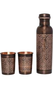 Botella de Cobre con Estampado Floral, Diseño de Mandala, Patrón Geométrico, Efecto Mármol, Impresión de Logotipo de Marca Personalizada - Product Image 3