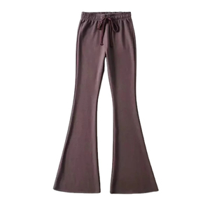 Manufacture With Fleece Fabric Flared Sweatpants Women's Flare Pant <b>Trousers</b> With Side Pockets Long Pants For Women - Product Image 4