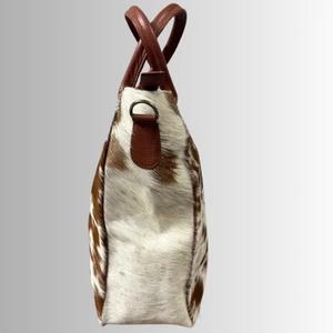 Bolso Tote de Cuero Vacuno con Pelo, Estilo Vintage, Bolso de Hombro de Cuero Genuino, Bolso de Transporte Ligero - Product Image 6