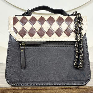 Sac à bandoulière en cuir de vache véritable élégant et durable de conception nouvelle, motif à carreaux, sac à main avec bandoulière chaîne - Product Image 5