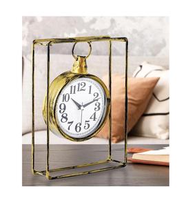 Modern Metal Desk <b>Clock</b> For Home Office Desk Setup With Minimalist Look And Silent Quartz Mechanism - Product Image 4