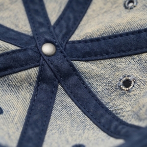 Casquette de baseball unisexe vierge à 6 panneaux en denim, taille ajustable, visière incurvée, non structurée, prix d'usine, faible MOQ - Product Image 6