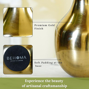 Vase rond métallique doré brillant, vase décoratif pour fleurs, pour la maison, l'hôtel, le restaurant, centre de table, décoration en gros - Product Image 4