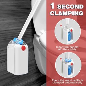 Spazzola per la pulizia del WC usa e getta con sistema di bloccaggio migliorato, montaggio a parete, per vasca, lavandino e WC - Product Image 2