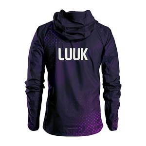 Custom Sublimated Hooded Zipper Windbreaker <b>Jacket</b> Eco Friendly <b>Lightweight</b> Waterproof Sports Running <b>Jacket</b> OEM Manufacturer - Product Image 6