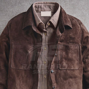 Modern <b>Mens</b> <b>Suede</b> Leather <b>Jacket</b> Premium Casual Slim Fit Soft Genuine Leather Streetwear Style - Product Image 6