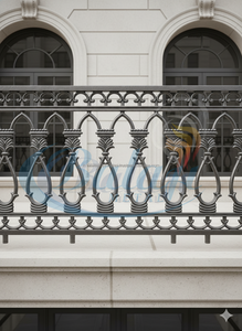 Grille de balustrade de balcon et d'escalier en fonte massif robuste, finition sablée super fine, clôture extérieure décorative sur mesure - Product Image 2