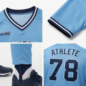 Jersey de Béisbol Personalizado para Hombre, Cuello en V, Estilo Retro de los 80, Tejido Doble de Malla, Estilo NCAA, Fabricante OEM - Product Image 4