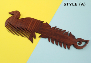 Wide Tooth Wooden <b>Detangling</b> Comb Natural Wood Hair <b>Brush</b> Alternative For Thick Curly And Long Hair Care - Product Image 5