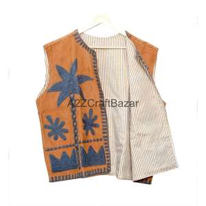 Blouson Bomber Femme Cotrise Fait Main à Motif Floral Imprimé Tissé 100% Coton Coupe Manches Courtes Printemps/Automne Été Hiver - Product Image 6