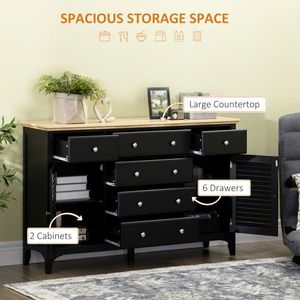 Credenza di Lusso Nera - Arredamento per Sala da Pranzo e Soggiorno (Legno e Metallo MDF) - Product Image 2