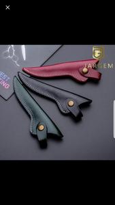 Extending Hair Scissors Protective Anti-Impact Wear-Resistant Frosted Design <b>Leather</b> Case for Hair Salon Barber Shop - Product Image 3