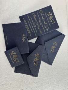 Deckle Edged Wedding Cards Handmade Art <b>Paper</b> Invitation Thermal Transfer Printing Eco-Friendly Christmas <b>Birthday</b> Luxury - Product Image 2