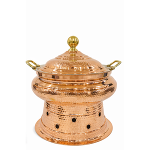 Recipiente redondo dorado para calentar comida con tapa colgante - Product Image 2