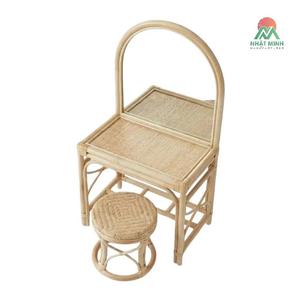 Nhat Minh Rattan Dressing <b>Table</b> With Flip Top Mirror Handmade Tropical Style Bedroom <b>Vanity</b> Set - Product Image 1