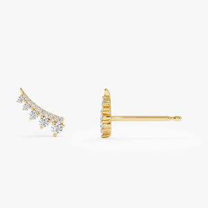 Pendientes de Oro de 14k con Diamante Natural de 0.31ct, Joyería Fina para Mujer, Certificados por Terceros, Hechos a Mano - Product Image 3
