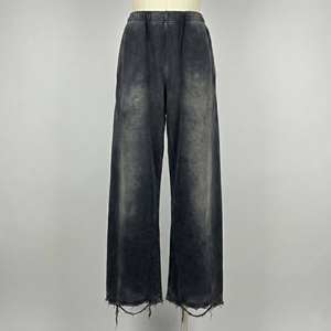 Pantalones Deportivos de Algodón 100% con Estampado de Logotipo Personalizado, Transpirables, Estilo Vintage con Lavado Ácido, para Hombre - Product Image 1