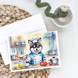 Alaskan Klee Kai le Chef Lunatique A7 Taille 5x7 Cartes vierges Lot de 8 avec enveloppes pour salutations et notes - Product Image 2