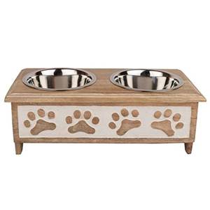 Comedero de Madera Personalizado para Perros, Plato de Madera Natural para Mascotas, para el Hogar, la Caseta y como Regalo - Product Image 1