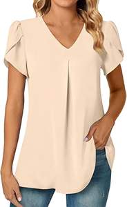 Blusa deportiva de verano para mujer, con cuello en V, de secado rápido, bordada, de punto liso, teñida, talla 2XL - Product Image 2