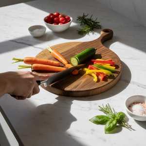 Eco-Friendly Acacia Wood Chopping Board Rectangle Shape Handle Dishwasher Safe 1.5 cm Thick Made Uttar Pradesh - Product Image 2