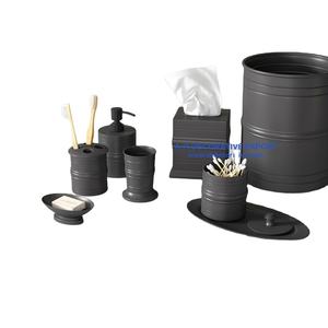 Ensemble de salle de bain en métal de luxe, 8 pièces, hôtel, accessoires modernes de haute qualité, plateau de toilette/seau/porte-savon/porte-mouchoirs - Product Image 1