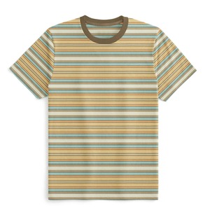 เสื้อยืดคอกลมแขนสั้นสีน้ำเงินกรมท่าสำหรับผู้ชาย แขนเสื้อลายทางสีขาว ทรงปกติ สวมใส่สบาย ระบายอากาศได้ดี พิมพ์ลายดิจิทัล ไซส์ใหญ่พิเศษ น้ำหนัก 220 กรัม - Product Image 1