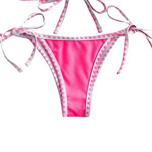Nouveau design – Ensemble bikini deux pièces à carreaux pour femme – Tenue de plage estivale – Service de gros OEM – Logo sur le devant - Product Image 3