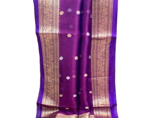 Saree en soie de coton ethnique/Saree en soie de coton pour vêtements de fête/Saree en soie de coton pour mariage Saree en soie de coton Kanchipuram - Product Image 6