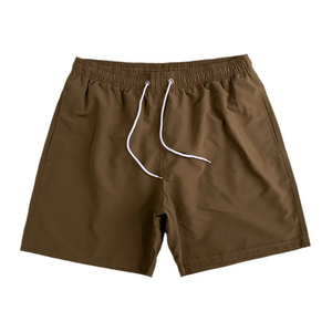 Shorts de sport d'été pour homme, respirants, haute élasticité, pour activités de plein air, en tissu non tissé solide, couleurs violet et vert fluorescent - Product Image 3