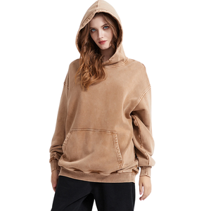 Sudadera con Capucha Gris para Hombre, Corte Holgado, Felpa Francesa, Diseño Casual con Bolsillos, Estilo Otoñal, Tejido de Punto, Manga Larga, Color Sólido - Product Image 5